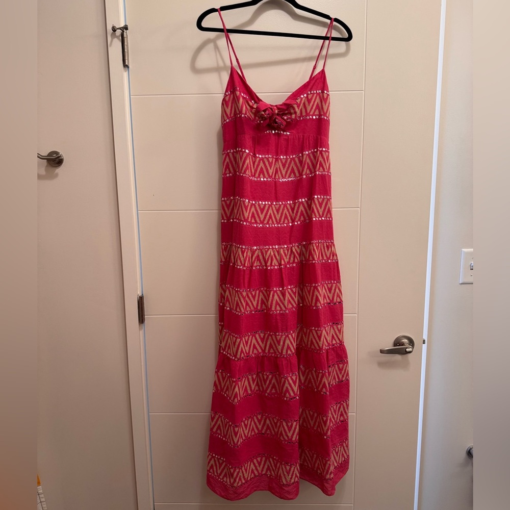 SAYLOR ‘Artura’ Watermelon Pink Maxi Dress with Sequin Details Sz. L